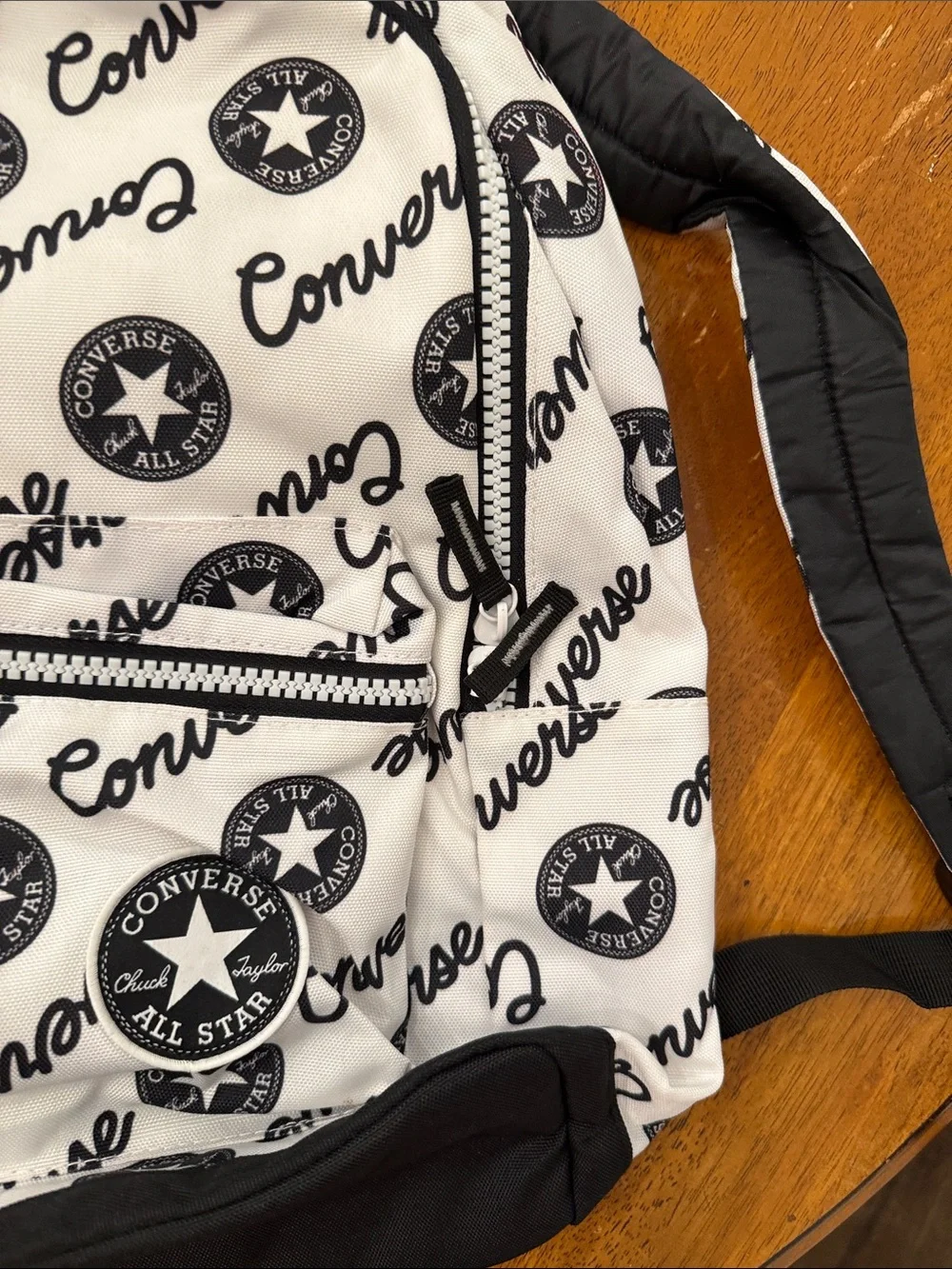 Converse Black & White Logo Print Backpack